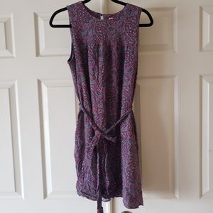 Medium Pink Paisley Swing Belt Tie Wrap Dress